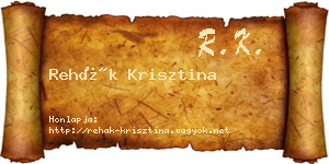 Rehák Krisztina névjegykártya